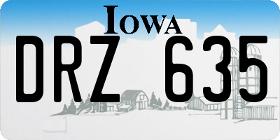 IA license plate DRZ635