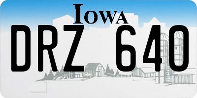IA license plate DRZ640