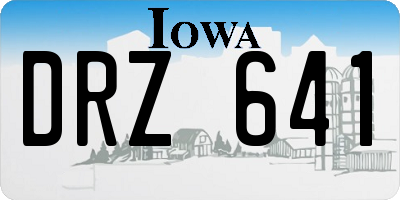 IA license plate DRZ641