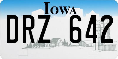 IA license plate DRZ642