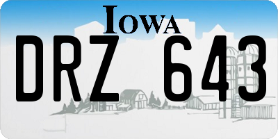 IA license plate DRZ643
