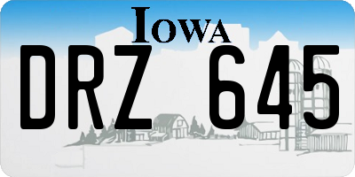 IA license plate DRZ645