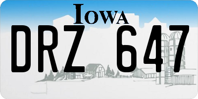 IA license plate DRZ647