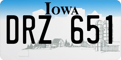 IA license plate DRZ651
