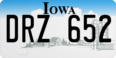 IA license plate DRZ652