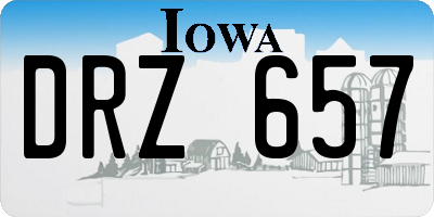 IA license plate DRZ657