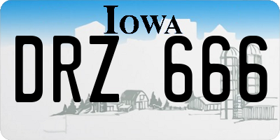 IA license plate DRZ666