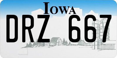 IA license plate DRZ667