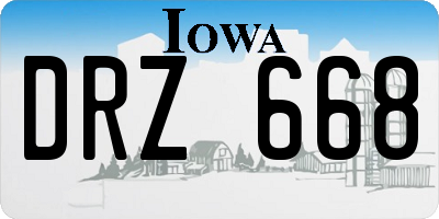 IA license plate DRZ668