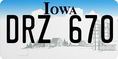 IA license plate DRZ670