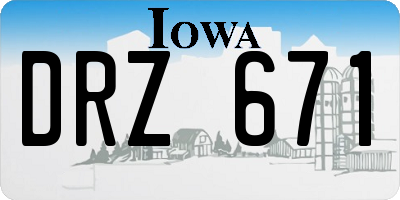 IA license plate DRZ671