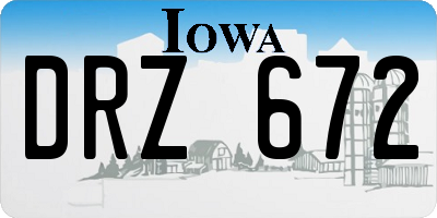 IA license plate DRZ672