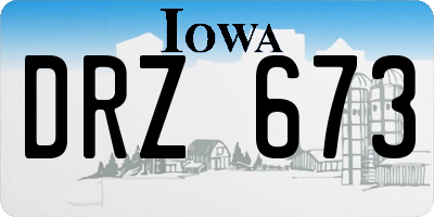 IA license plate DRZ673