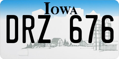 IA license plate DRZ676