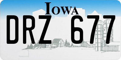 IA license plate DRZ677