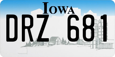 IA license plate DRZ681