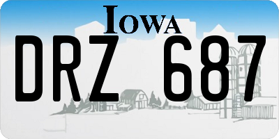 IA license plate DRZ687