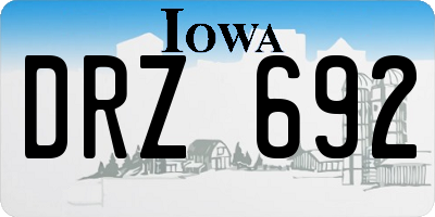 IA license plate DRZ692