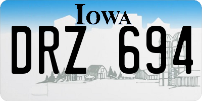 IA license plate DRZ694