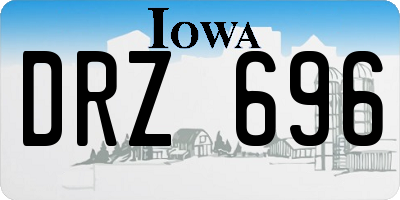IA license plate DRZ696