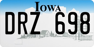 IA license plate DRZ698