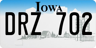IA license plate DRZ702