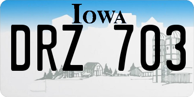 IA license plate DRZ703