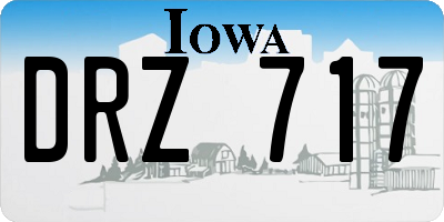 IA license plate DRZ717