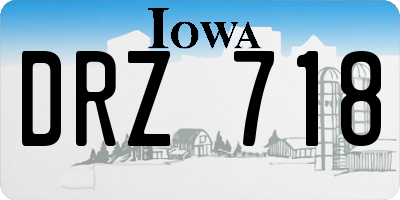 IA license plate DRZ718