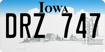 IA license plate DRZ747