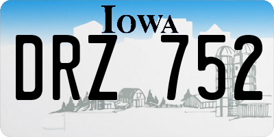 IA license plate DRZ752