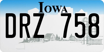 IA license plate DRZ758