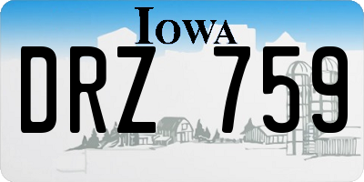 IA license plate DRZ759
