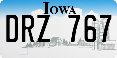 IA license plate DRZ767