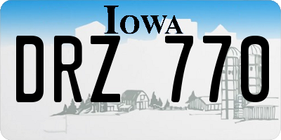 IA license plate DRZ770