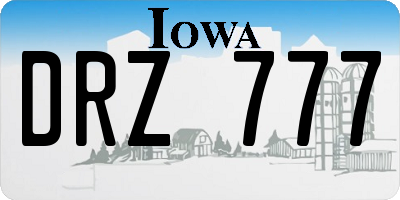 IA license plate DRZ777
