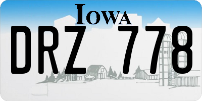IA license plate DRZ778