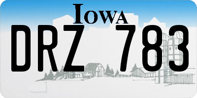 IA license plate DRZ783