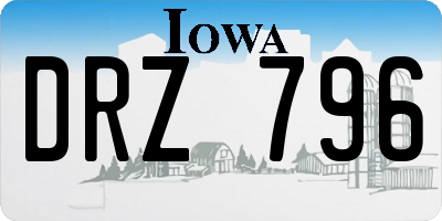 IA license plate DRZ796