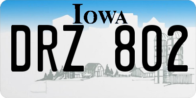 IA license plate DRZ802