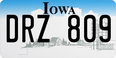 IA license plate DRZ809