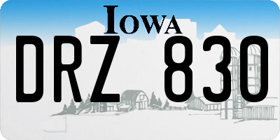 IA license plate DRZ830