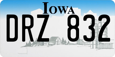 IA license plate DRZ832