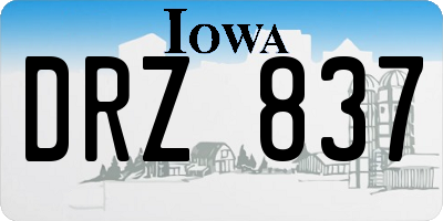 IA license plate DRZ837