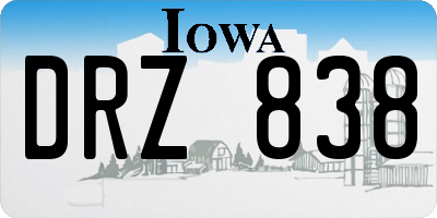 IA license plate DRZ838