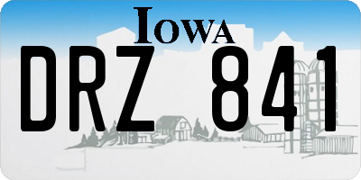 IA license plate DRZ841