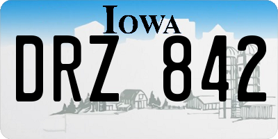 IA license plate DRZ842