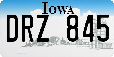 IA license plate DRZ845