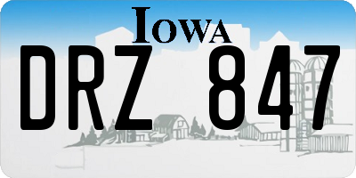 IA license plate DRZ847