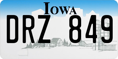 IA license plate DRZ849